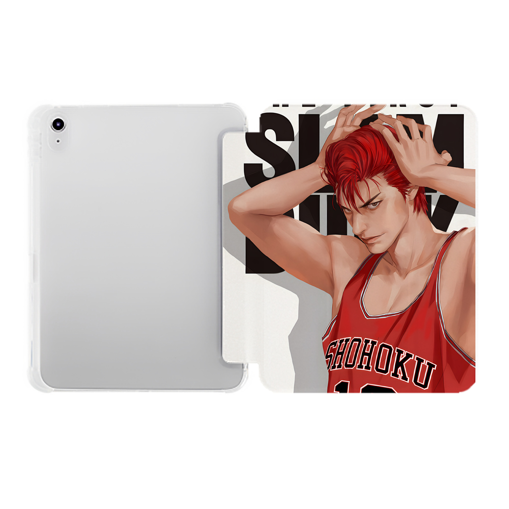 （画像用） SLAM DUNK／スラムダンク IPad ケース ペン収納付き 三つ折りスタンド PUレザー×シリコン 対応機種9.5/10.5/10.9インチ